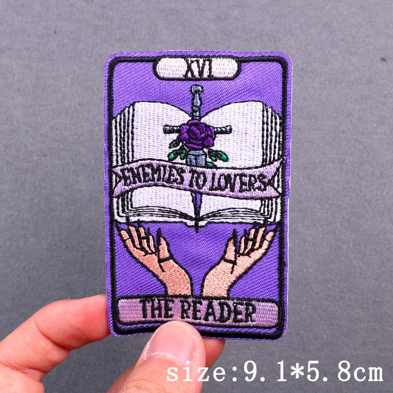 Hip Hop Punk Embroidery Patches For Clothing Thermoadhesive Patch Iron On Patches On Clothes Tarot Cards Skull Patch For Clothes