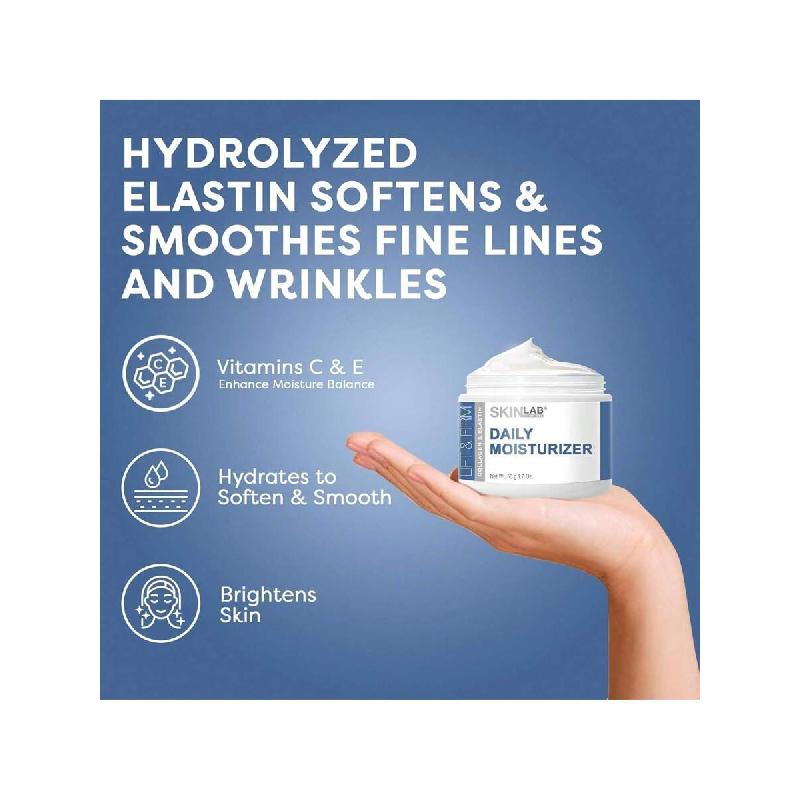 Skin&Lab Lift & Firm HYDRATANT QUOTIDIEN 50g-Collagène Hydrolysé & Élastine, Vitamine C Et Vitamine E Pour Hydrater, Adoucir&Apaiser Les Ridules Et