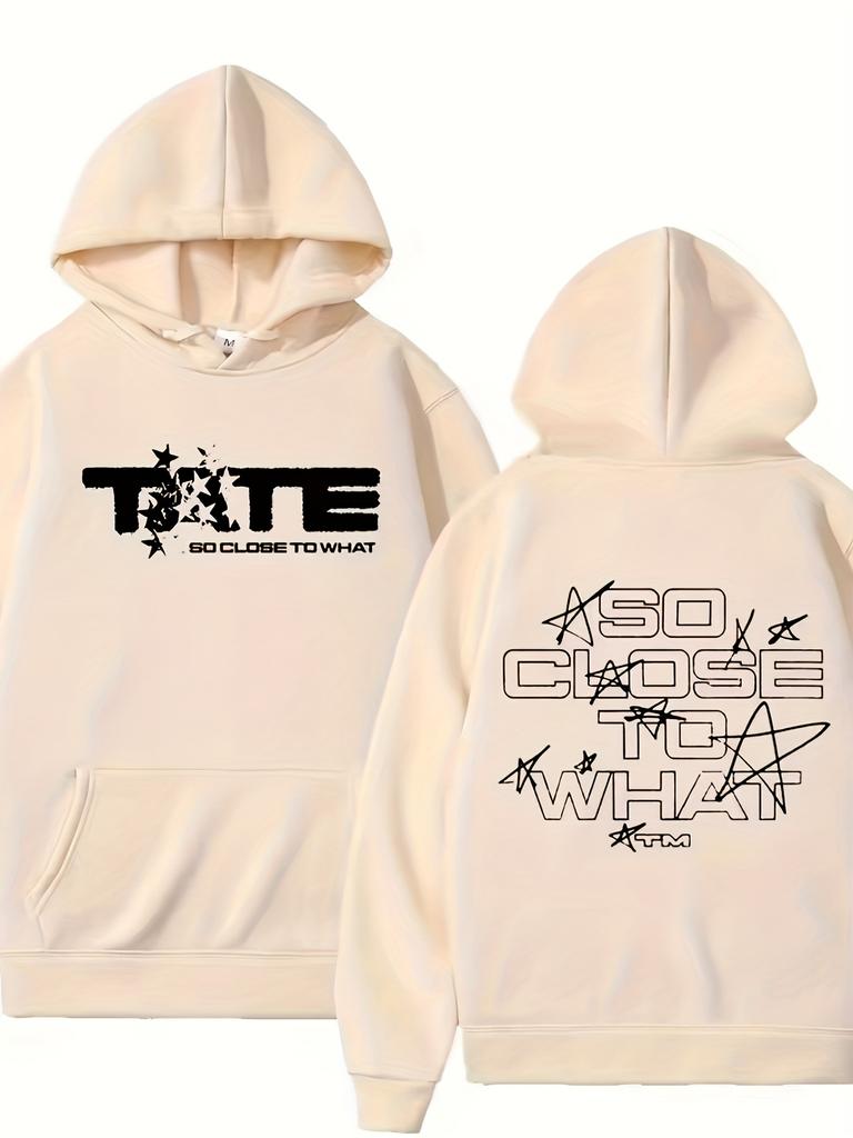 Men'S Casual Oversized Hoodie Long Sleeve Polyester Drawstring Hood Hot Stamping Design Perfect for Fall Winter Sweater Hoodie