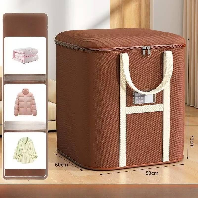 

Складные сумки большой вместимости для переезда и хранения с прочными ручками - Сверхпрочные тканевые органайзеры для одежды, сезонных постельных принадлежностей, гардероба, общежития, переезда 3XL коричневый