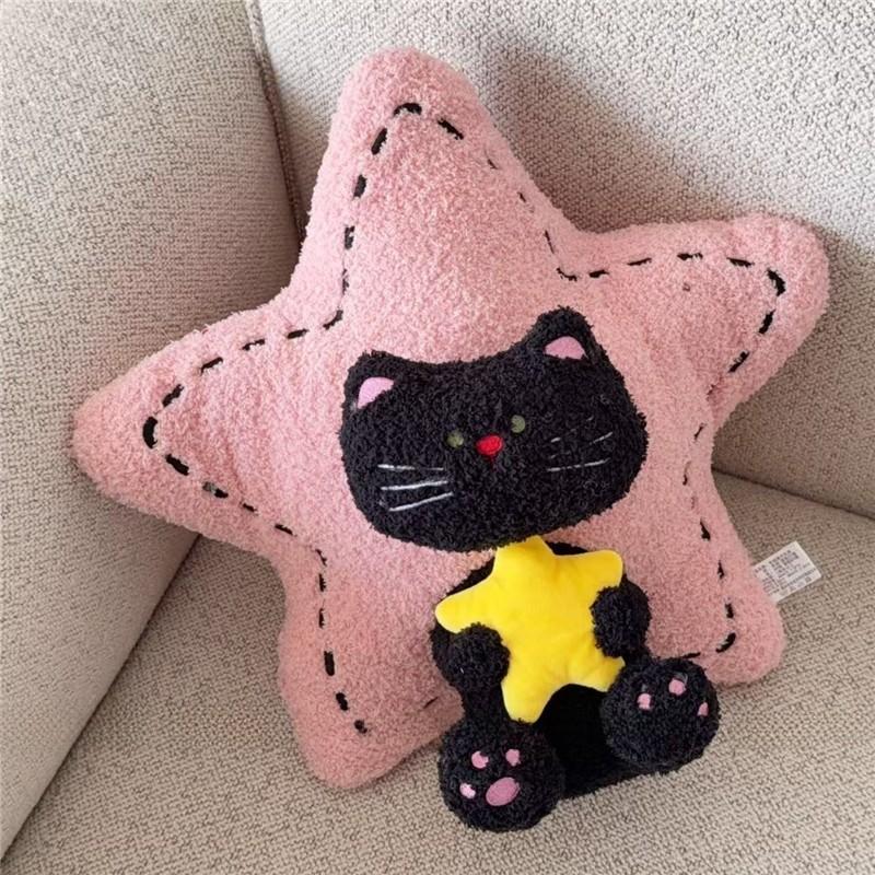 Cartoon Star Pillow Cushion With Plush Cover For Home Office Decor