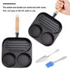 Cast Iron 3-Cup Eggg Frying Pan with Heat-Resistant Handle Pancake Pan Egg Pan Compatible with Gas Stove & Induction Cookware