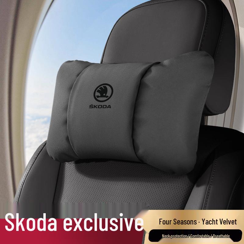 Skoda Headrest Lumbar Support Pillow for Octavia, Superb, Kamiq, Karoq - Neck Protection Cushion