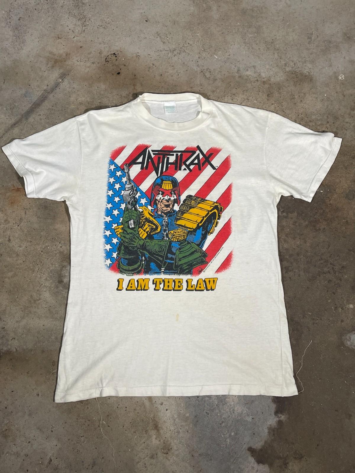 Vintage 80s Anthrax I Am The Law T Shirt L Spring Ford 1987 Judge Dredd Metal Te XXXXL