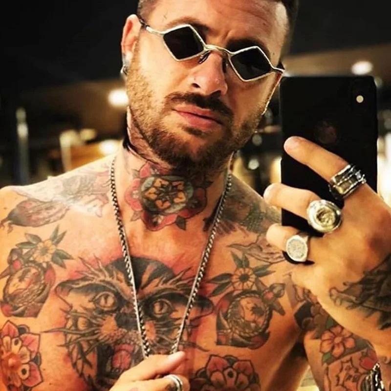 Y2k Metalowe nieregularne okulary przeciwsłoneczne w kształcie rombu Damskie Dla mężczyzn Nowa luksusowa marka Projektant Vintage Punk Hip Hop Popularne okulary przeciwsłoneczne UV400