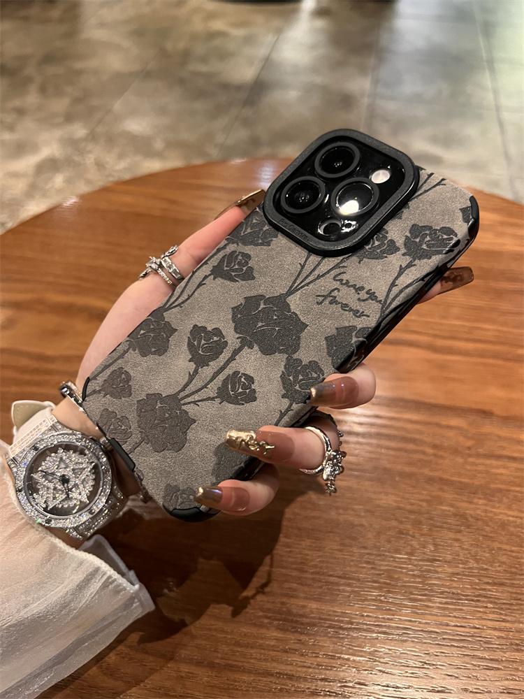 Luxury Soft Cortex Flower Phone Case For iPhone 11 12 13 14 15 Pro Max X Xs Max XR 7 8 Plus Silicone Bumper Cover