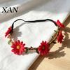 Adjustable Daisy Crown for Girls Sunflower/Daisy Wreath Headband Women Girls, Flower Headpiece, Daily Wear Silk Beach Photography Summer Dress