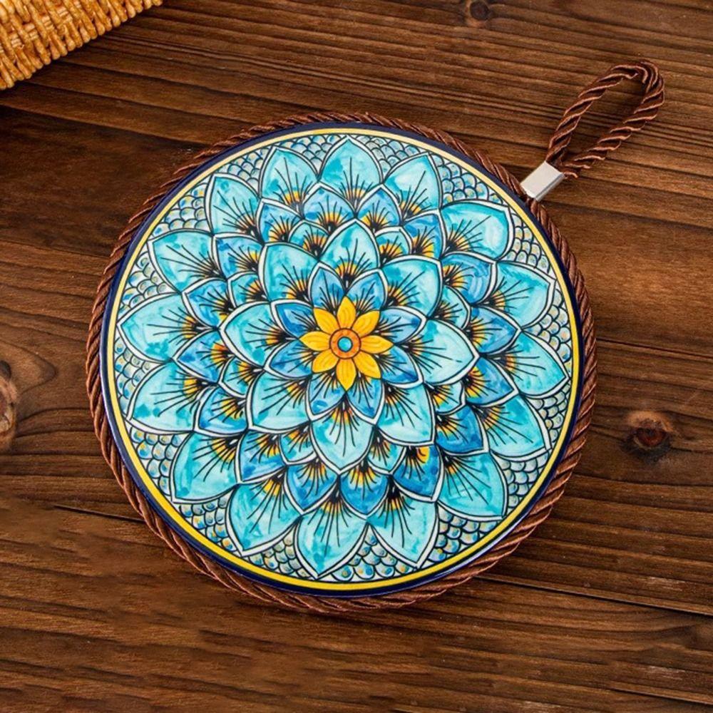 Ethnic Style Heat Insulation Pad Anti-scalding Non-Slip Plate Coasters Cork Placemat  Kitchen