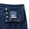 Belle Cie Stretch Denim Tight Below the High Waist Skirt, Knee, Slit, (ST/No. 27331) (Blue, M)