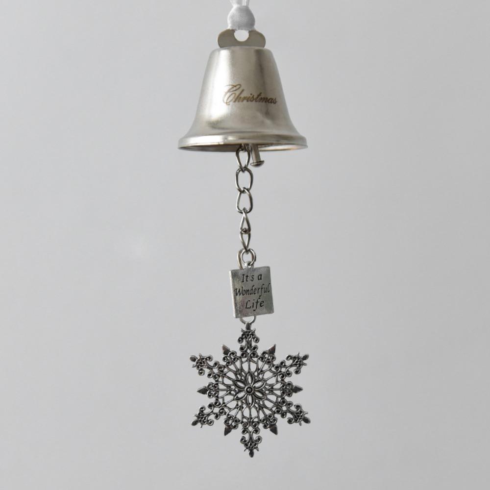 Wonderful Silver Christmas Bell Ornament Iron DIY Xmas Jingle Bells Holiday Decoration with Ribbon Christmas Tree Pendant