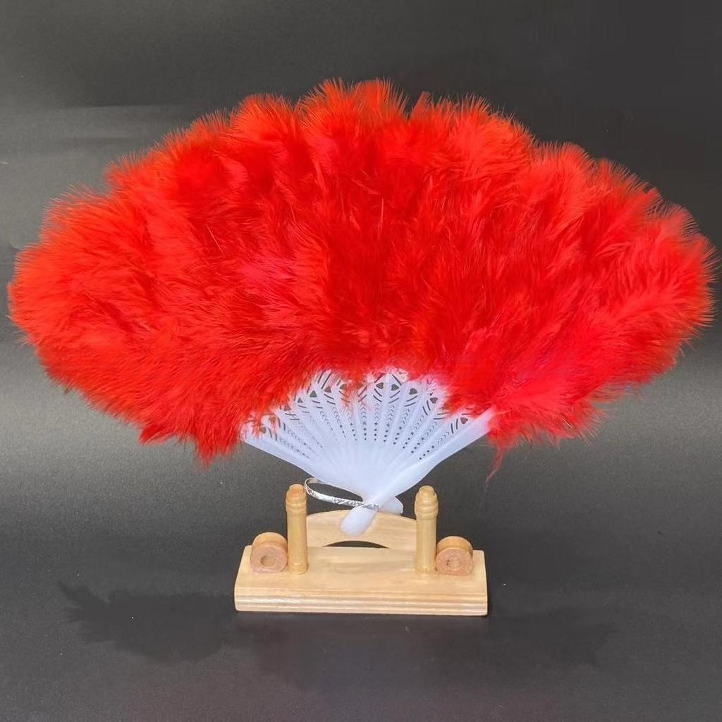 Bridal Feather Hand Fan - Elegant Wedding Accessory for Bachelorette Parties & Ceremonies - Luxe Folding Fan