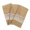 Christmas Festival Burlap Lace Cutlery Sleeves Set: Decorative Tableware for Parties & Weddings