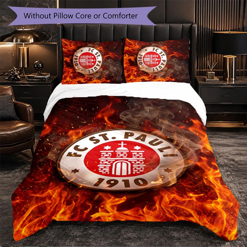 Set Biancheria da Letto Fulham Football 3 Pezzi Morbido Set Copripiumino con Federe Set Decorazione Camera da Letto per la Casa