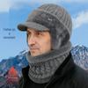Men's Winter Windproof Fleece-Lined Knitted Wool Hat with Ear Protection