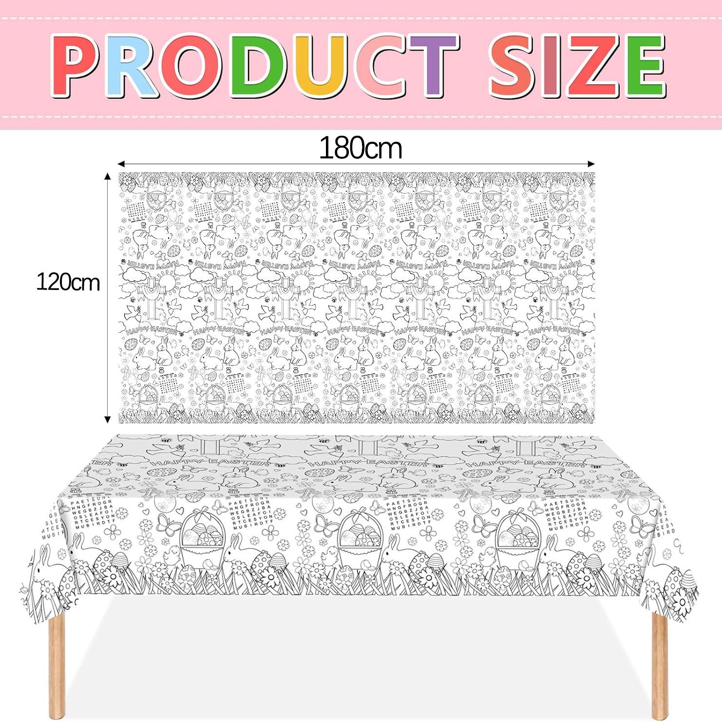 

Кролик Великодній Дитячий Малюнок Скатертина Одноразова Паперова Накидка на Стіл DIY Екологічний Захист Столу для Вечірки Дитяча Творча Активність 1PC