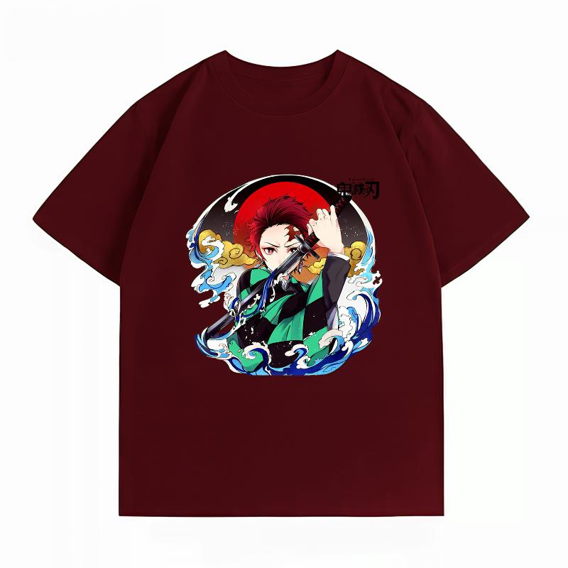 Demon Slayer Tanjiro Kamado Print Tshirt Casual Short Sleeve Cotton Anime Streetwear Unisexs Tshirt