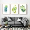Nordic Watercolour Plant Wall Art Canvas Painting Green Leaf Poster Print Minimalist Wall Picture for Living Room Home Decor