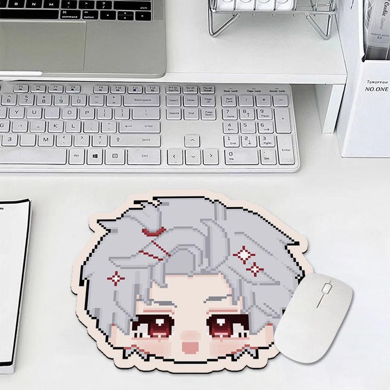 Love & Deep Space Pixel Art Mauspad - Süß, Dick, Fleckenabweisend Schreibtischunterlage für Laptop