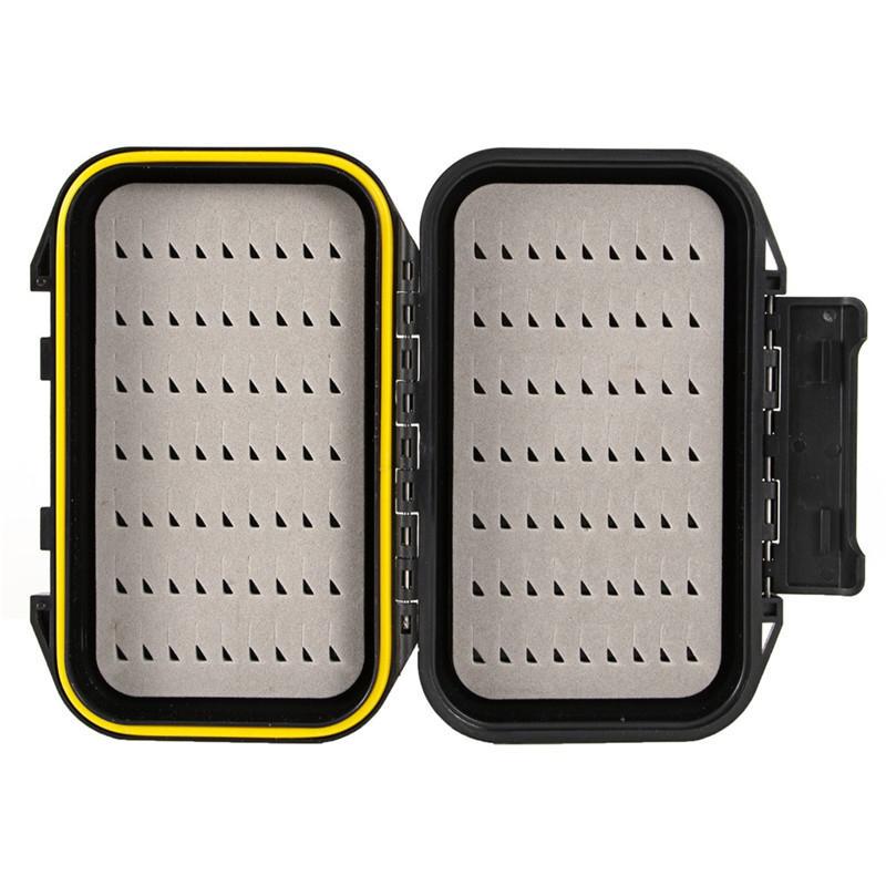 Portable Waterproof Fly Fishing Lure Bait Trout Flies Storage Box Double Sided Fish Lure Container