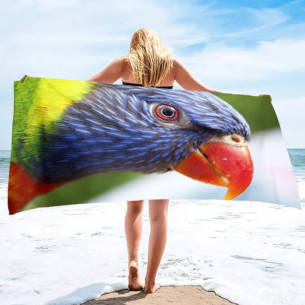 Beach Towel Parrot Oversized Clearance Lightweight Compact Pool Towels, Extra Large Sand Free Super Absorbent Travel Pool Towel