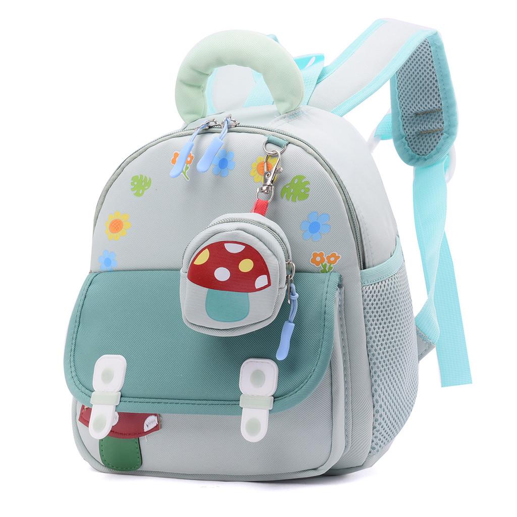 Mushroom Kids Preschool Backpack Cartoon Print Wear Resistant Fabric Polyester