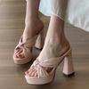 Sexy Thick Heel High Heel Sandals Women's 2 New Summer Wear with Skirts Are Beautiful and Not Tired of Sandals