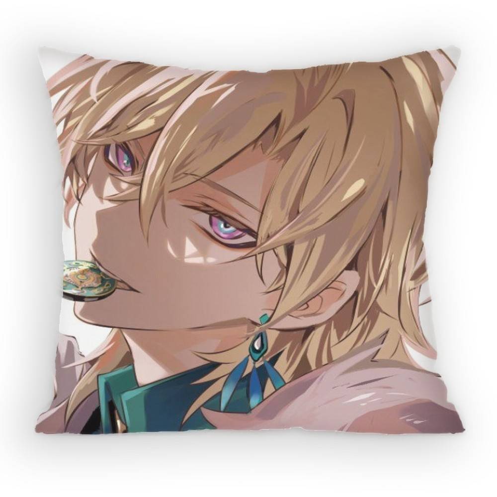 

Shining Golden Strategist Aventurine Pillow Case Antidustmite Pillowcase Invisible zipper silky short plush Sofa cushion cover 30x30 cm