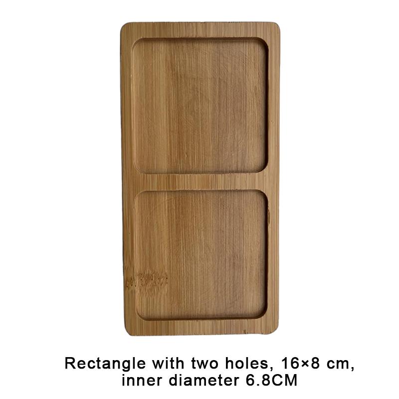 Einfacher Stil Hausdekoration Sukkulenten Bonsai Halter Runde Quadratische Blumentopf Basis Bambus Holz Tablett