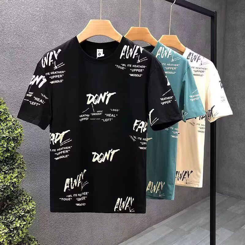 

2025 Summer Men s Trendy Slim Fit Short Sleeve Korean Style T-shirt M