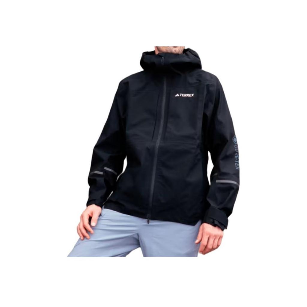 Adidas Letter Print Long Sleeve Hooded Jacket Men Jacket Black HN2918