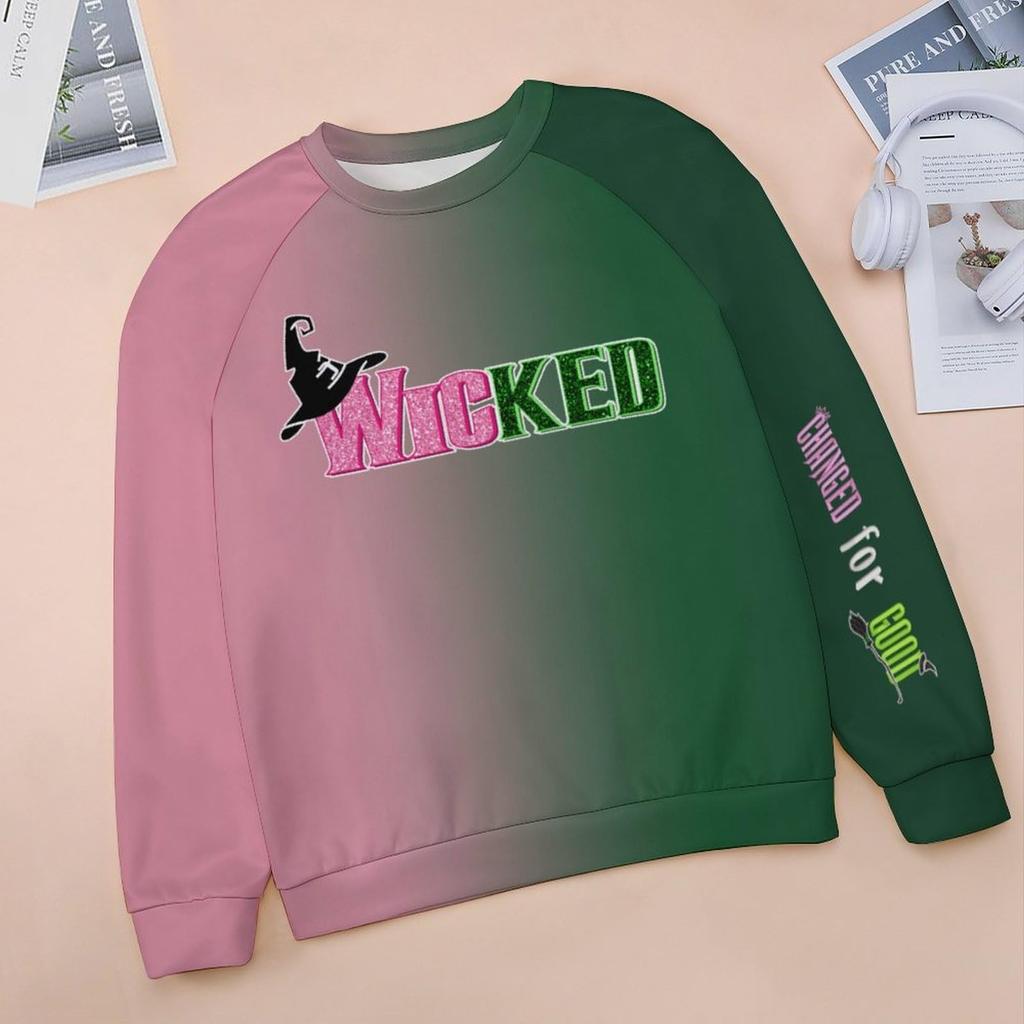 Kids Fashion Round Neck Bad Witch Printed Casual Sweatshirt