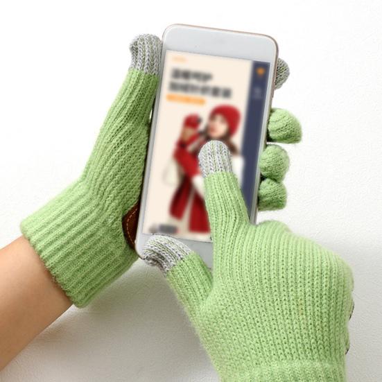 Winter Touchscreen Gloves Men Women Warm Knitted Gloves with Anti-Slip Palm Thickened Thermal Gloves for Outdoor Cycling Daily Outings