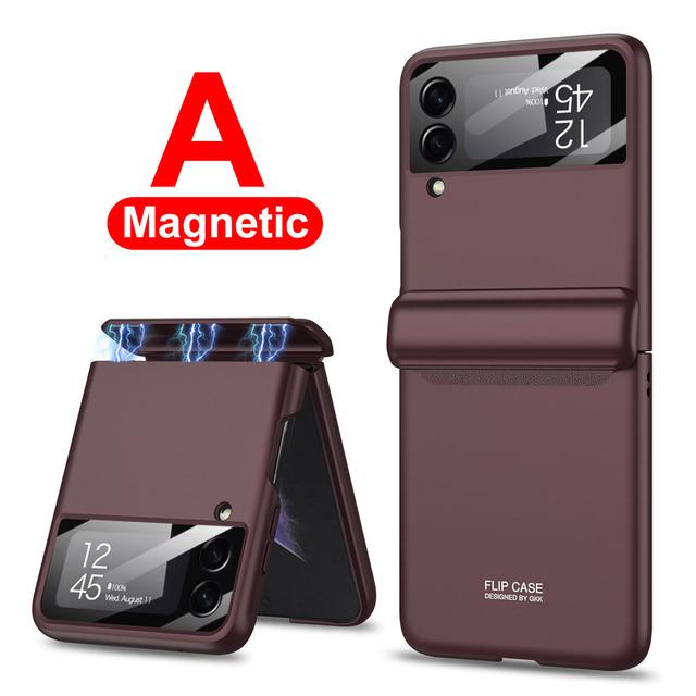 Pouzdro s magnetickým pantem pro Samsung Galaxy Z Flip 4 Full Protector Case s filmovým krytem objektivu fotoaparátu Pro Samsung Galaxy Z Flip 4 Case