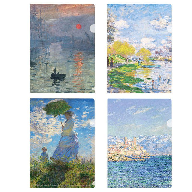 

Folder National Style Van Gogh Monet Artsy Renaissance Oil Painting Monet s Ink Wash Series - Set of 4