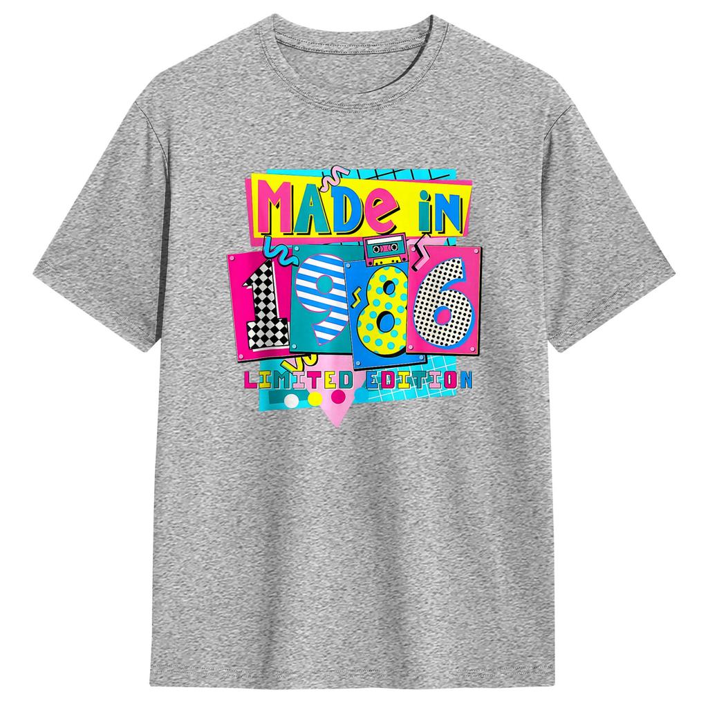 Made in 1986 Limited Edition 40th Birthday Party T Shirts Cotton Top Tees Streetwear Short Sleeve T Shirt O Neck Hip Hop Tshirt