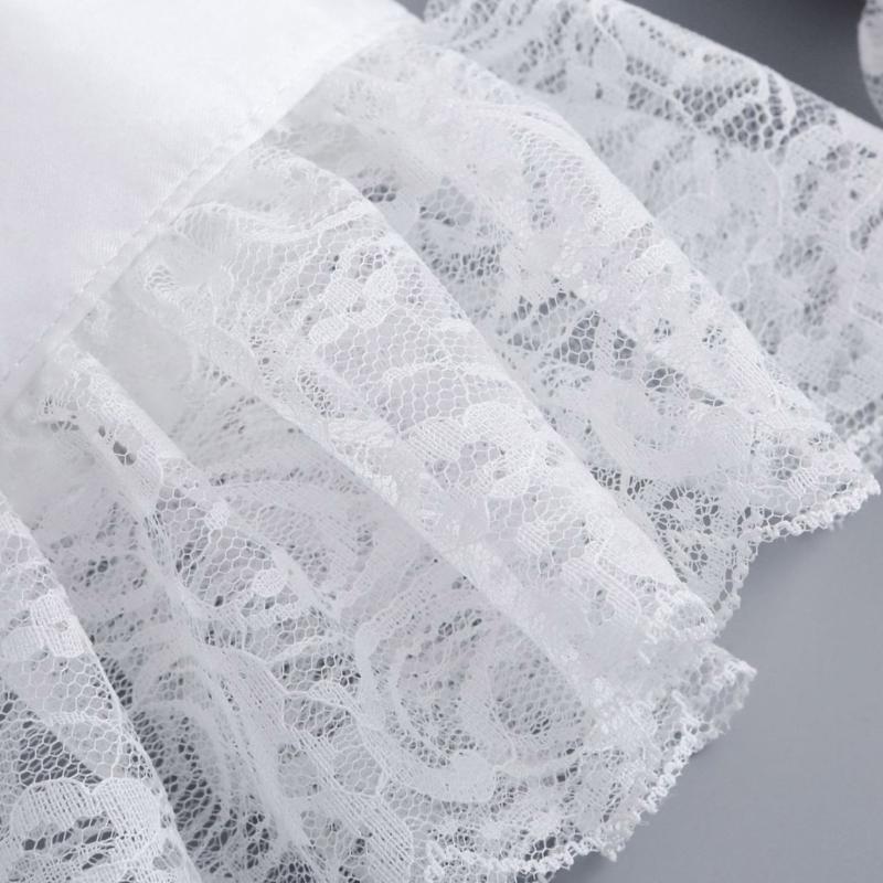 Lace Ruff Collar Wrist Cuffs for Girls Renaissance Victorian Play Medieval Cosplay Victorian Ruffled Lace Cosplay