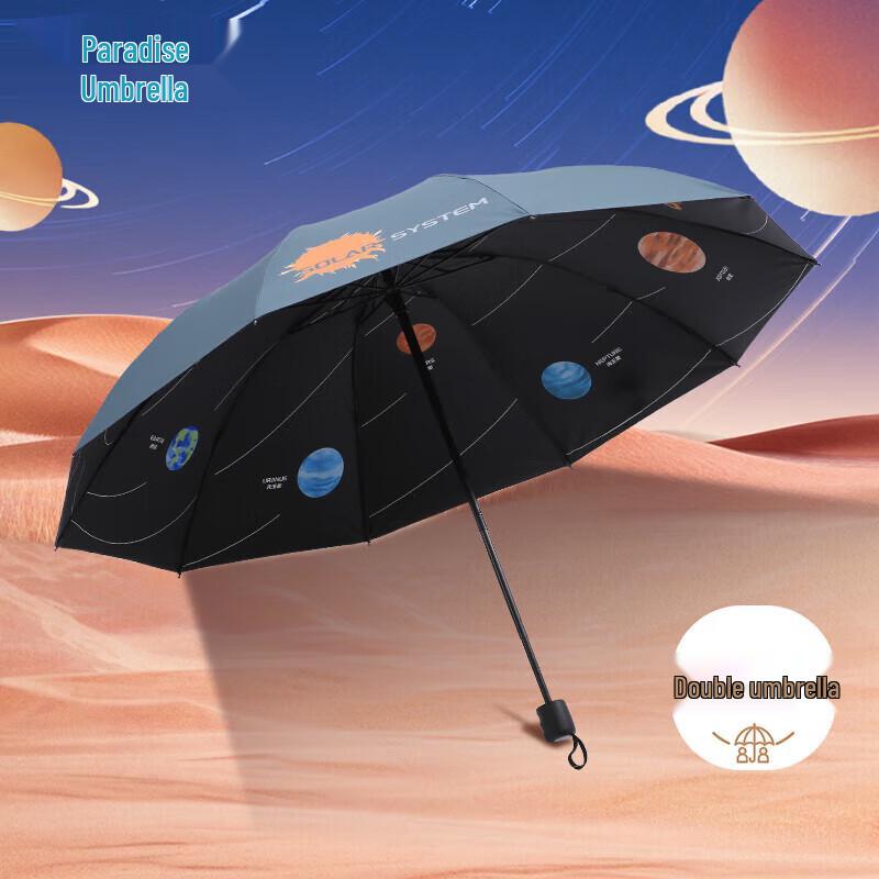 Tiangtang Large UV Protection Black Glue Sun & Rain Umbrella