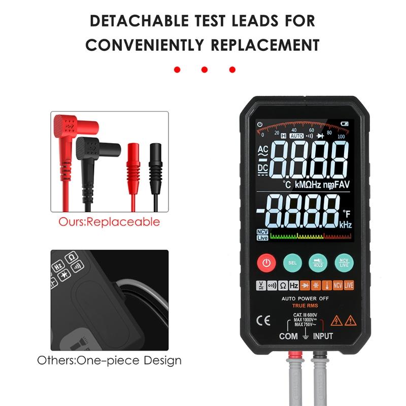 Digital Multimeter Large Screen Universal Tester for Testing Voltage Current Resistance Diodes Capacitance Temperature