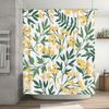 Modern Bathroom Decor Yellow And Green Floral Shower Curtain For Bathtub Home Decoration