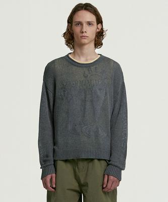 Tekes Joytamin Roll Knit Sweater Melange Gray