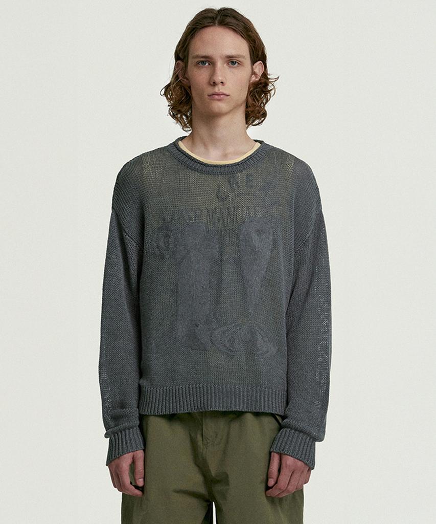 Tekes Joytamin Roll Knit Sweater Melange Gray
