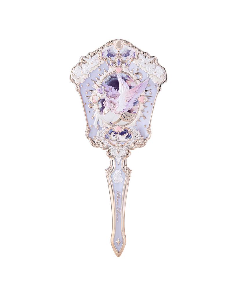 Flowerknows Specchio da Mano Portatile per Trucco Knight Unicorn Shell Pearl Collection Alta Bellezza
