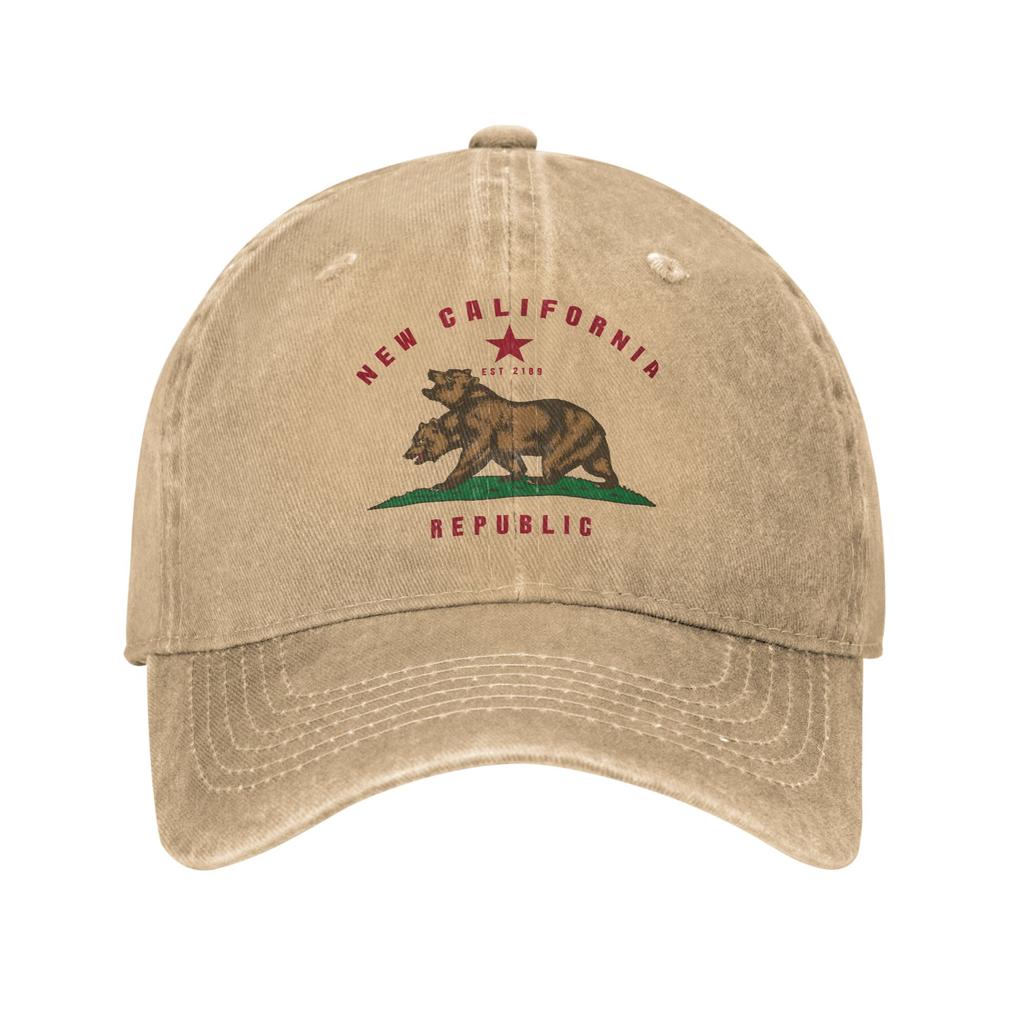 Cappellino Unisex Stampa Republic California Denim Vintage Usurato Lavato Cappellino da Baseball Regolabile