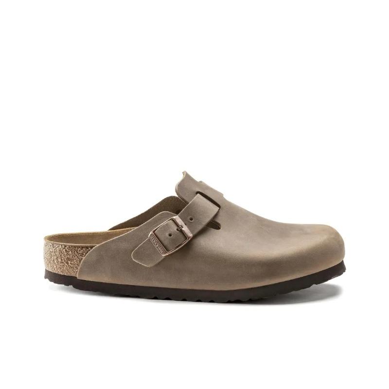 Birkenstock Boston Unisex Oiled Leather Soft Sole Slip On Clogs Brown Regular Fit 0960811