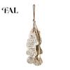 Creative Beach House Decor Rustic Nautical Wooden Fish Decor, Coastal Style Wall Hanging Marine Nursery Ornament with Fishing Net for Lake House,