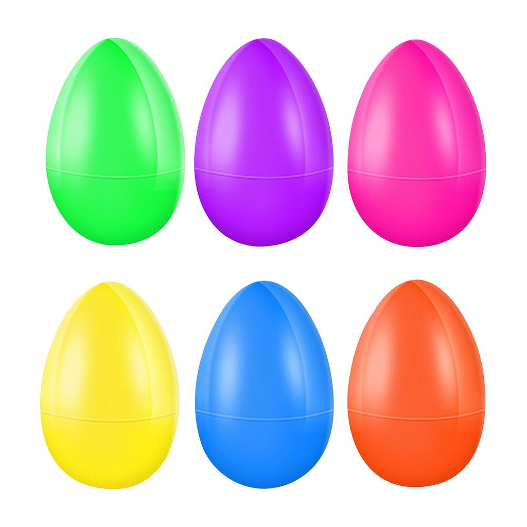 6Pcs Count Multicolor Fillable Plastic Easter Eggs, Plastic, Color Easter Eggs Stuffer DIY Craft Decor Party Favors Kids Toy