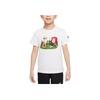 Nike Logo Print Round Neck Short Sleeve T-Shirt Kids Tops White DX7625-100