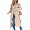 Damen Mittellanger Trenchcoat Frühling und Herbst Koreanischer Stil Große Größen Trendiger Britischer Stil Übermantel Knielanger Mantel