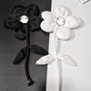 Black White Fabric Flower Brooch Pins Exaggerated Corsage Fashion Jewelry Brooches for Women Shirt Collar Accessories