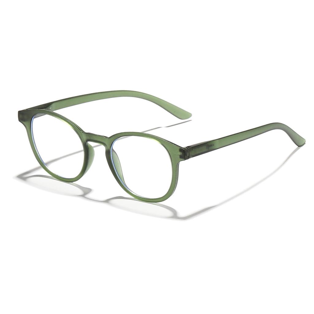 Matte Fashion Round Glasses Frame Women Clear Anti Blue Light Eyewear Vintage Men Optical Blue Green Frame